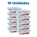 Kit 10 Recipientes de Vidrio Herméticos 640ml